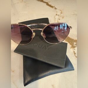 Quay Australia Gold Metal Sunglasses with  Gradient Lenses